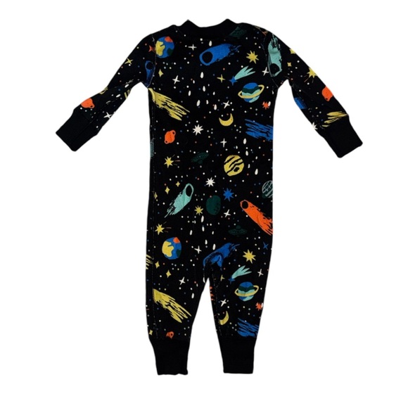 Hanna Andersson Black Space-Themed Kids Pajama one piece - Picture 2 of 3